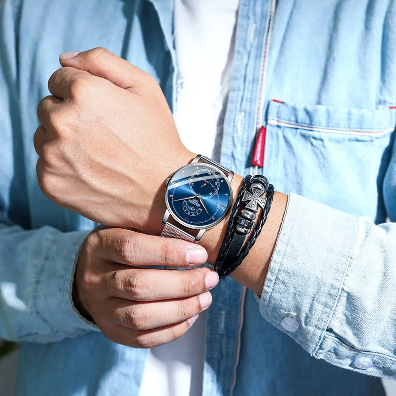 2020 HAIQIN NOUL Ceas de Moda pentru Bărbați Impermeabil Subțire Plasă de Curea Bărbați Ceasuri de mână De Om Cuarț Ceasuri Sport Ceas Montre Homme 1