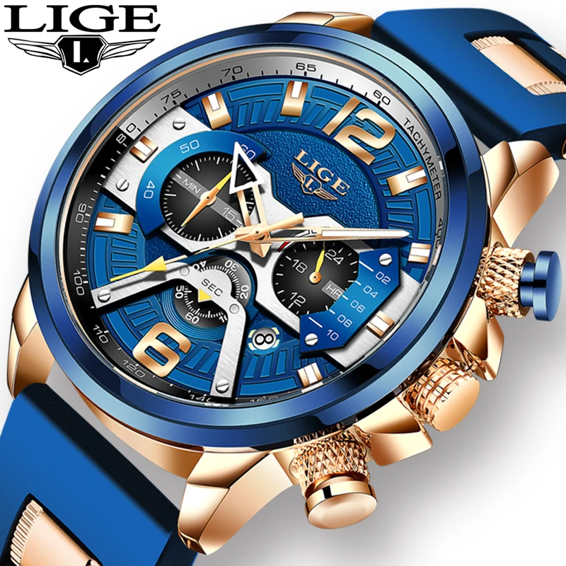 2020 LIGE Casual Sport Ceas pentru Barbati Brand de Top Militară de Lux din Piele, Ceasuri de mana Barbati, Ceasuri de Moda Cronograf Ceas de mână 1