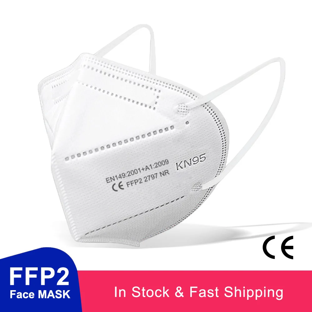 40pcs masca FFP2 KN95 măști de față mască facială maske proteja masca praf de gura masca de filtrare gripa ffp2mask kn95mask alb 1
