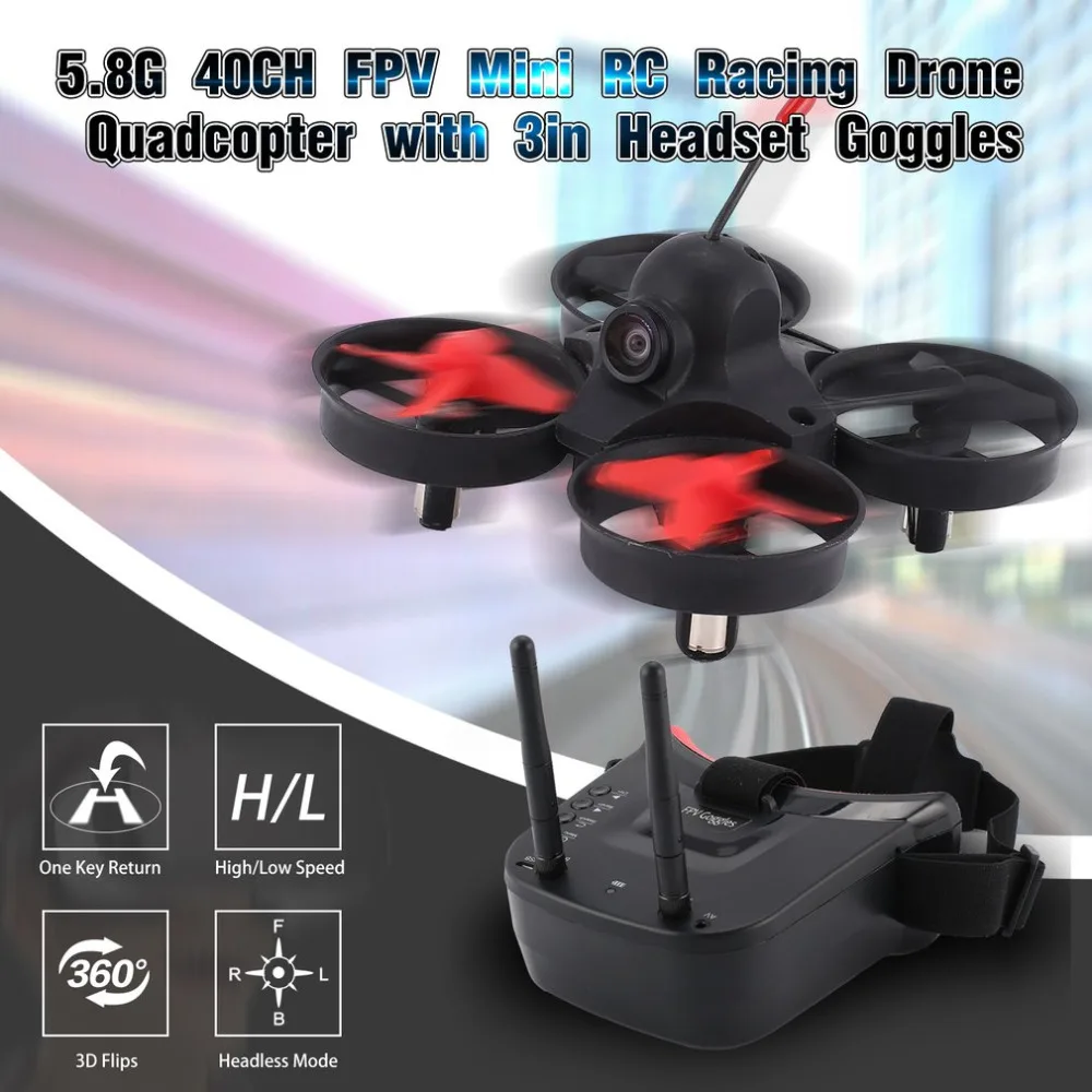 5.8 G 40CH Camera FPV Mini Curse RC Drone Quadcopter Aeronave cu 3intr-Cască Auto-căutare Ochelari de Receptor Monitor 1