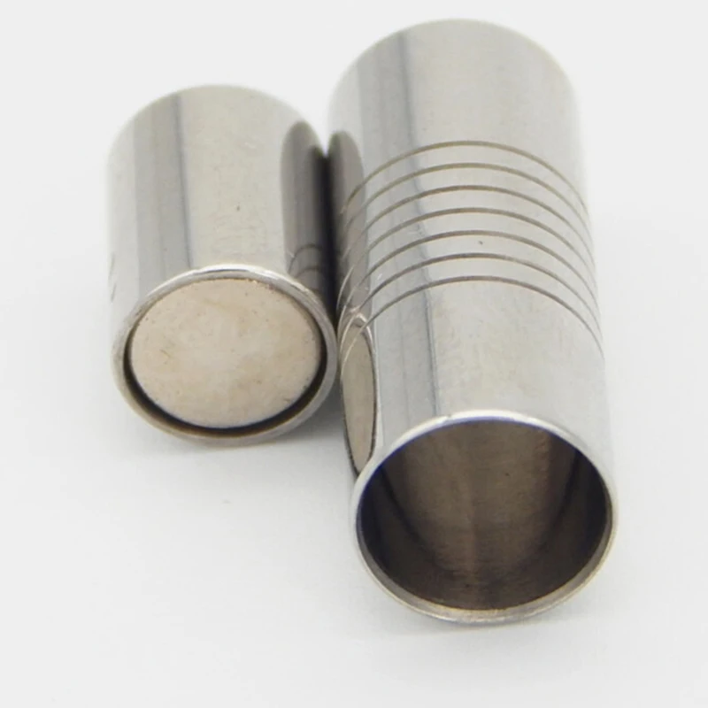 5pcs din Oțel Inoxidabil Rotunde Magnetic Cleme de Metal Argintiu Conectori de Cablu din Piele Bratari Accesorii pentru Bijuterii DIY 1