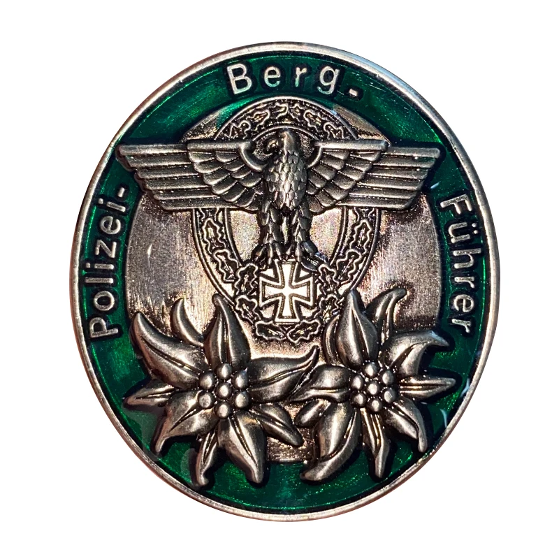 Al doilea RĂZBOI mondial Poliția germană Munte-Ghid Insigna de Ofițer de Vultur Edelweiss Munte Polizei Berg Fuhrer Medalie Rare Exemplare Reproduceri 1