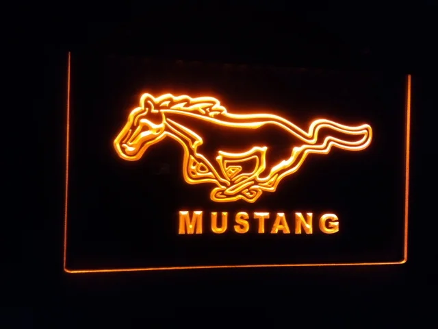 B37 Mustang logo-ul de bere bar, pub, club 3d semne de LED-uri Lumina de Neon Semn 1