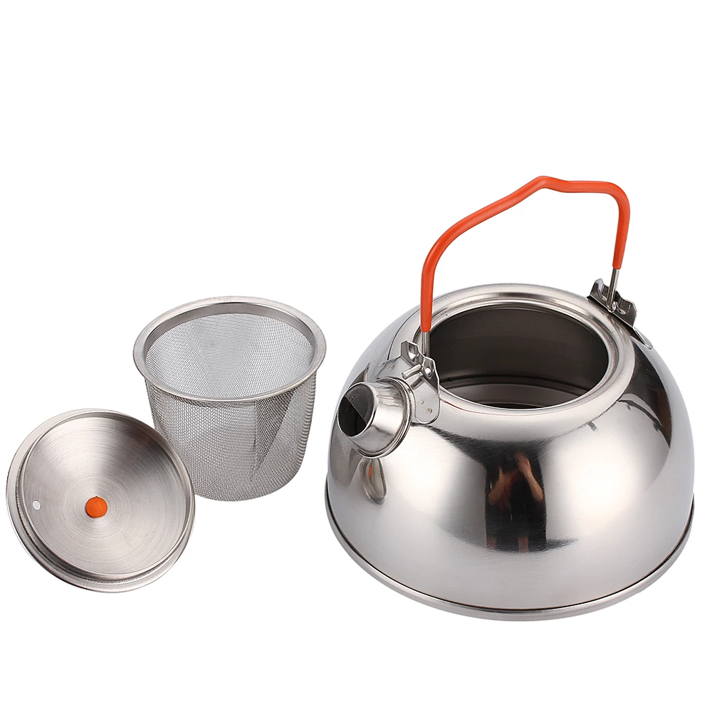 BRS Oțel Inoxidabil Oală de Ceai de Camping Ulcior de Apă Ușor Ceainic cu Filtru pentru Ceai Vrac în aer liber Potabilă Vase 1