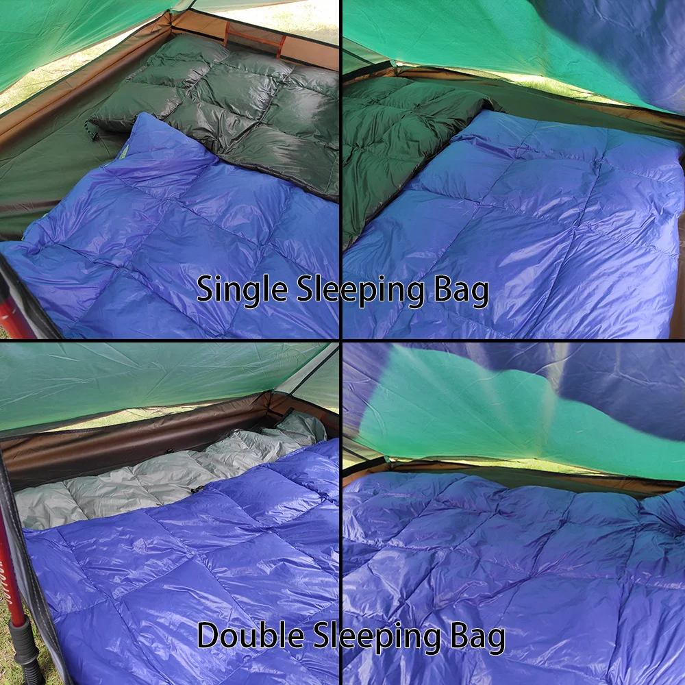 Camping Rață Jos Dublu Sac De Dormit De Iarna Ultralight Despicare Plic Călătorie În Aer Liber Underquilt Quilt Șal Cald Pătură 1