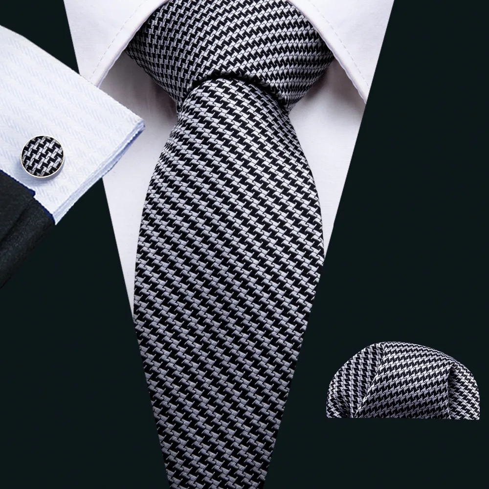 Clasic 8.5 cm Latime Alb Negru Bărbați Cravate Cravate de Lux Homme de sex Masculin Cravate de Mătase Pentru Bărbați Costum de Afaceri de Nunta Cravata FA-5007 1