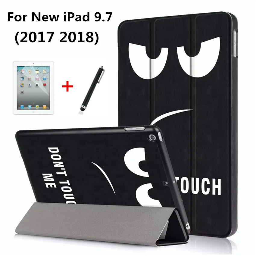 De caz Pentru ipad 9.7 2018 A1893 A1954 ,Ultra Slim Magnetic Pu Piele Smart Stand Cazuri Cover Pentru iPad 9.7 2017 A1822 A1823 +film 1