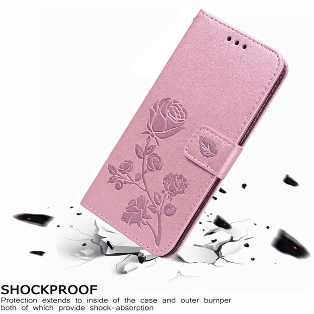 De lux Piele Flip Book case pentru Samsung Galaxy J5 J530F J520 J510 J5 J500 Prim G570F Pro Floare Trandafir Portofel Caz Acoperire Telefon 1