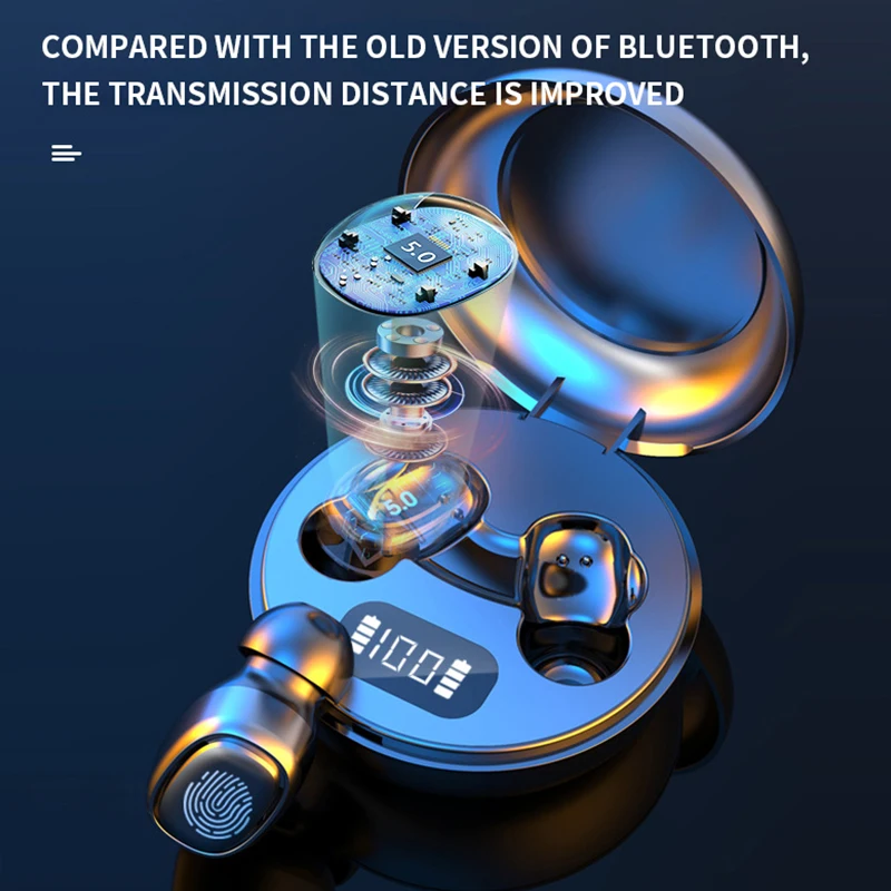 De Vânzare la cald A10 TWS Bluetooth 5.0 Cască Stereo Căști de Muzică fără Fir Căști În ureche Căști cu taxa cutie pentru Smartphone-uri 1