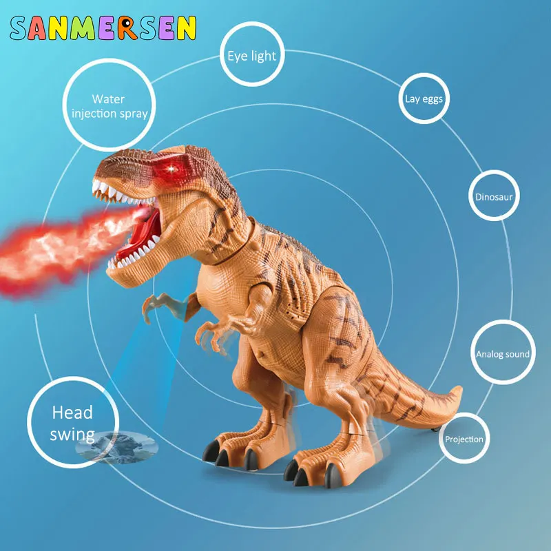 Dinozaur Jucării De Mers Pe Jos De Stabilire Ouă Spray Electrice Jucarii Robot Dinozaur Cu Voce Lumina Mecanice Tyrannosaurus Pentru Copii Cadouri 1