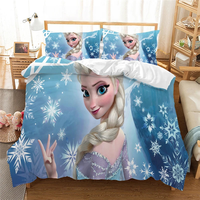 Disney Set De Lenjerie De Pat Anna Elsa Regina King Size Frozen2 Set Pat Copii Fata De Plapuma Perna Mângâietor Seturi De Lenjerie De Pat 1