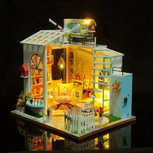 DIY Asambla Casă de Păpuși case de păpuși în Miniatură Mobilier casă de Păpuși Set Kit Jucarii pentru Copii Cadou de Crăciun 1