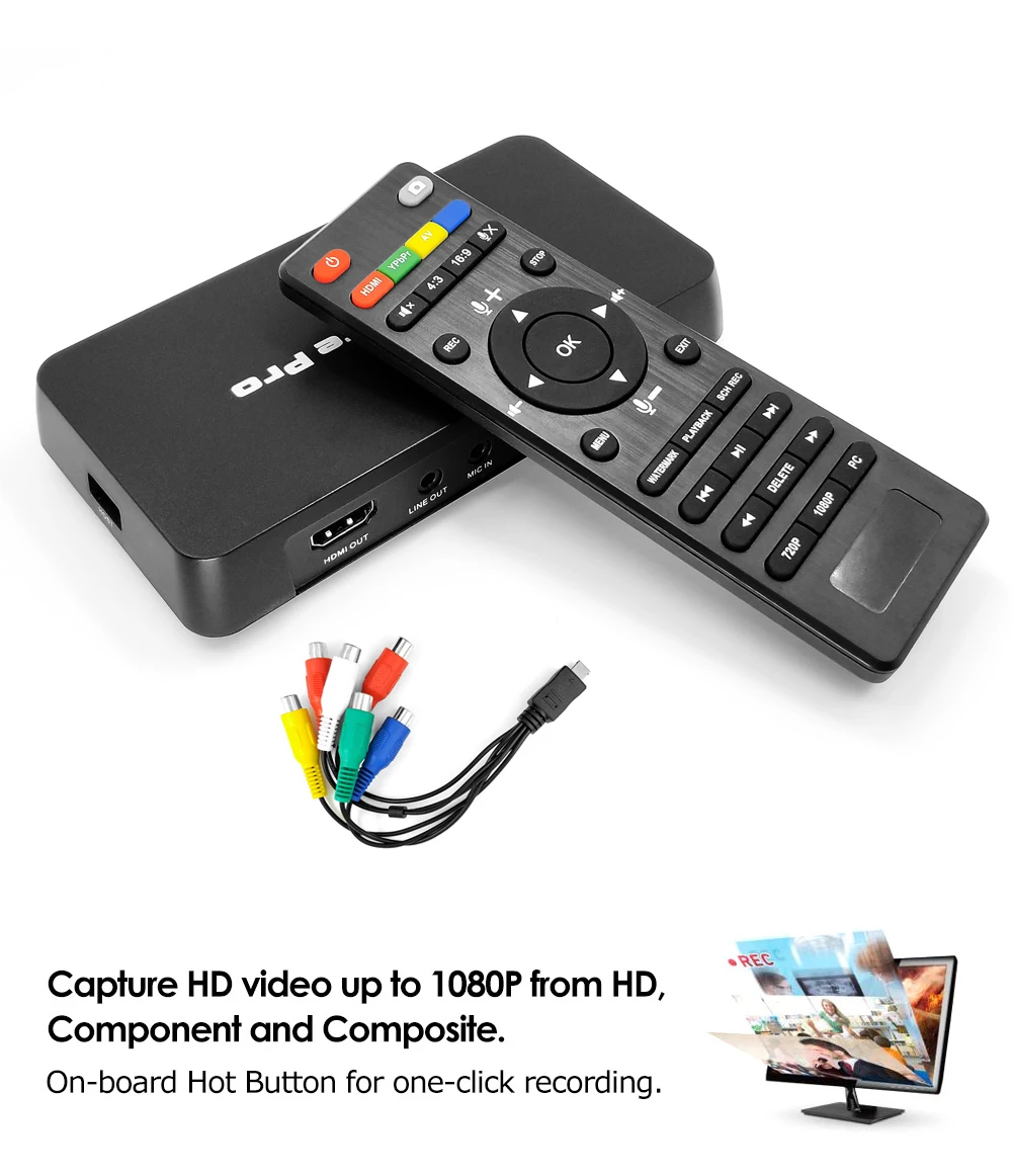 Ezcap295 1080P HD Video Game Capture OBS Live HD Recorder USB 2.0 pentru Redare Carduri de Captura Pentru Xbox 360, Xbox One PS4 Set-Top Box 1