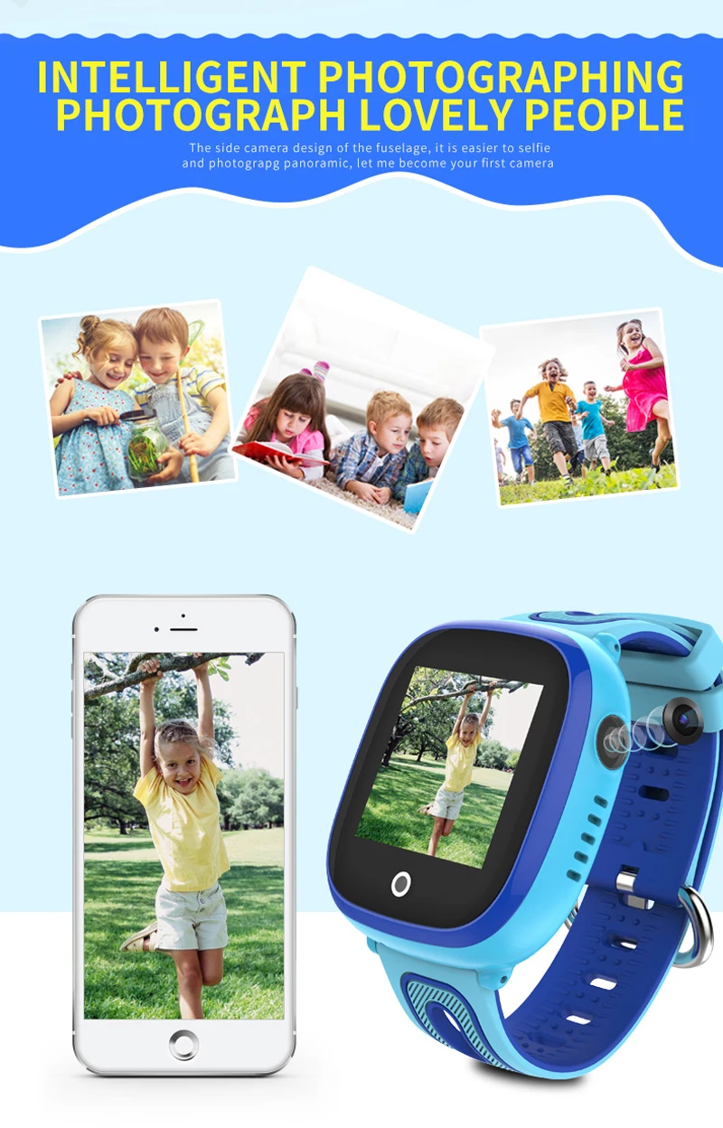 IP67 rezistent la apa Smart GPS Tracker Localizare Copii de Apel SOS Monitor la Distanță Camera de Alarmă Anti-pierdut Smartwatch Ceas Ceas de mână 1