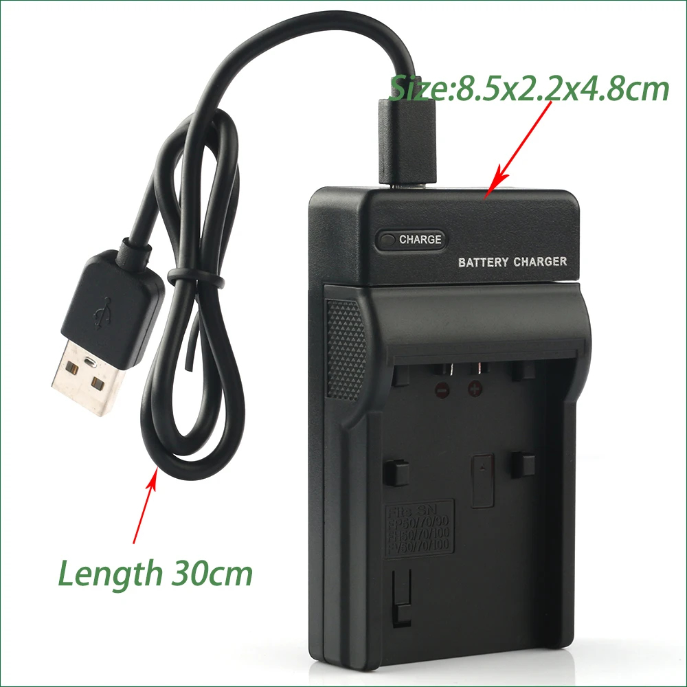 LANFULANG NP-FV50 NP-FV50 aparat de Fotografiat USB Încărcător de Baterie pentru Sony DCR SR15 SR21 SR68 SX43E SX15 SX63E SX45 SX83E SX85 NEX-VG10 VG30 1