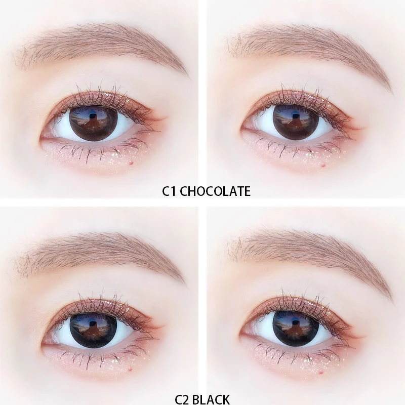 Lentile de Contact colorate Anual Utilizați Lentile de Contact Cosmetice Culoarea Ochilor Contact Len pentru Ochii 14.5 mm elevi Frumoase multicolore obiectiv 1