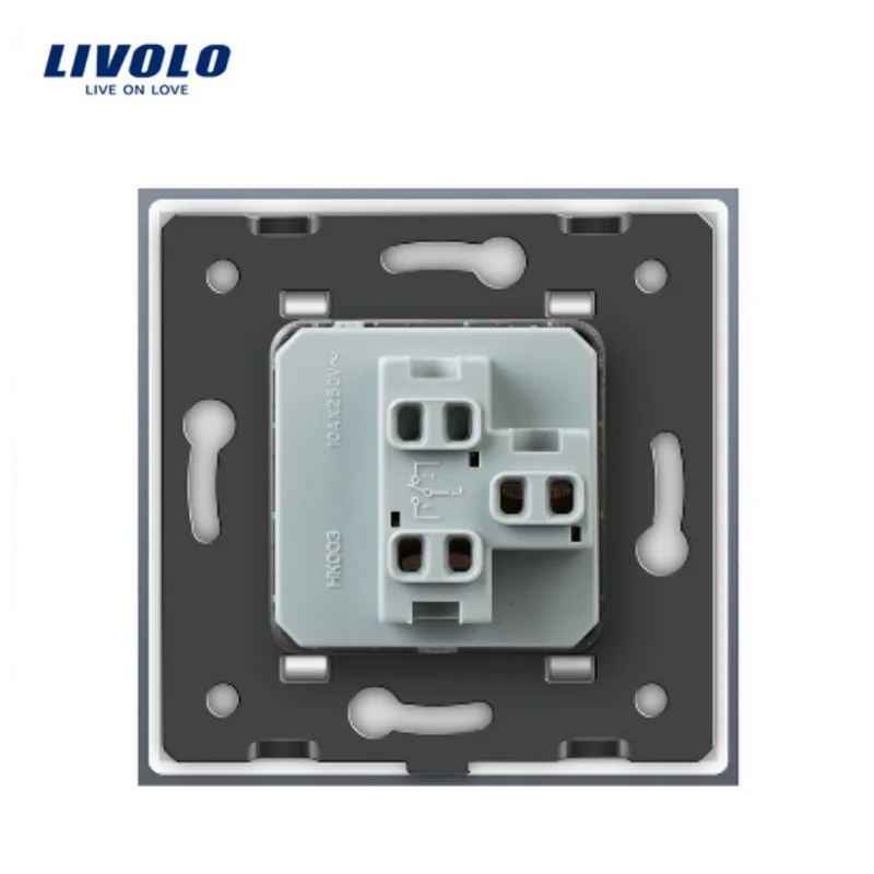 Livolo standard UE ,Priză de Perete,Lux, Cristal Alb Panou de Sticlă, 1 banda 1 Modul Comutator Buton, VL-C7K1-11 1