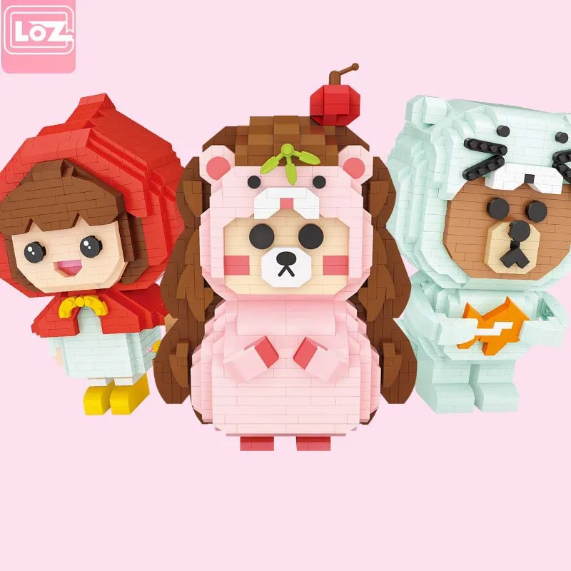 LOZ Blocuri de Desene animate Licitație Figura Cărămizi Anime Urs Model pentru Fete, Cadouri Drăguț Papusa Copii Jucarii Copii Cadou de Crăciun 9245 1
