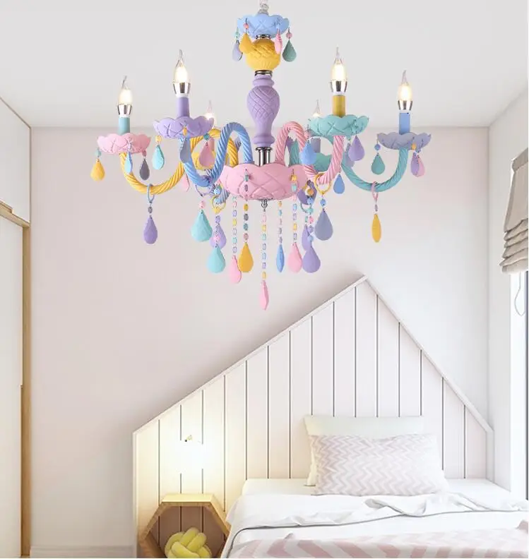 Macaron dulce de culoare lumanare pandantiv lampă restaurant lampa lampa camera copiilor fată prințesă acasă decorare becuri E14 1