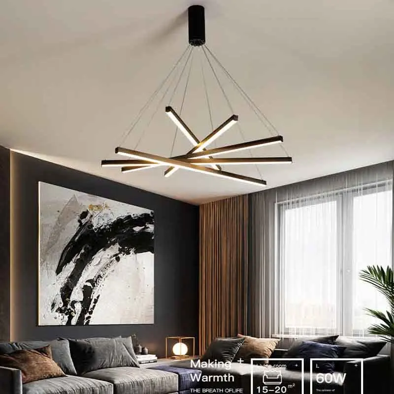 Minimalist Modern, Creativ Aluminiu cu LED Candelabru Interior Scara Linie Lungă Lampă de Tavan Candelabre Apartament Duplex Lumini 1