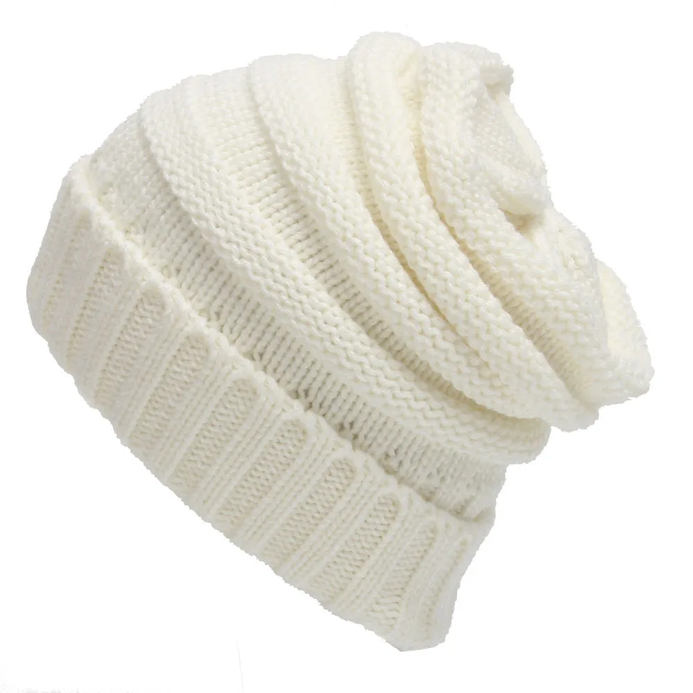 Moda de iarnă Lână Pălărie Fără Marcarea Tricotate Pălărie Beanie Gros și Cald Doamnelor Casual Craniu Palarie 1