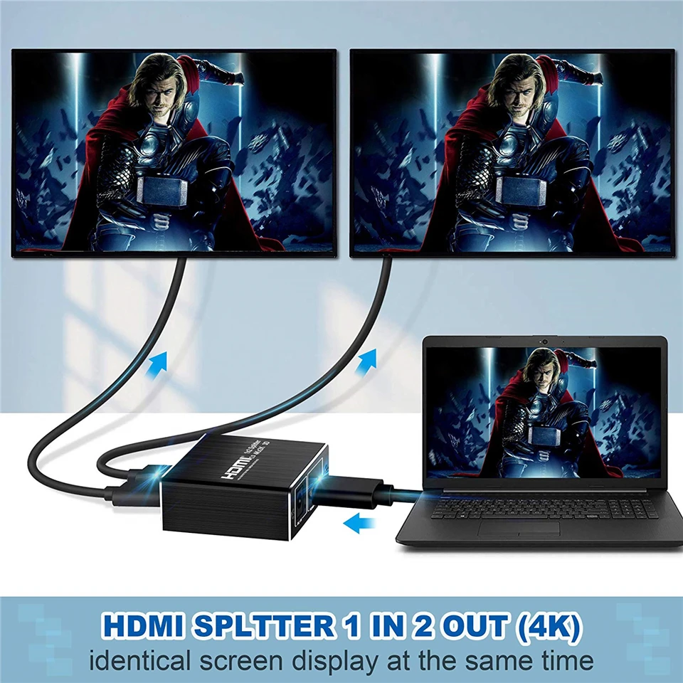 Navceker UHD 4K cu HDMI 2.0 Spliter 1x2 Suport HDCP 1.4 3D Splitter-ul HDMI 2.0 4K 1 Intrare-2 Ieșire Casetă de Comutare Pentru Blu-ray, DVD, HDTV 1