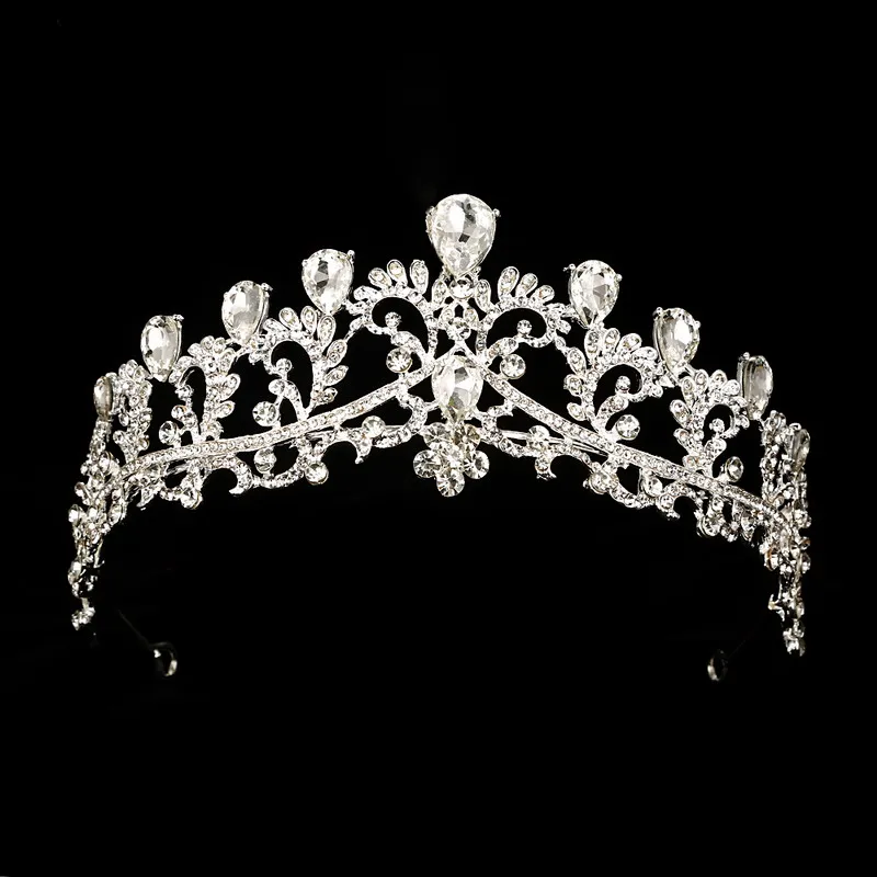 Negru Coroana nunta tiara bentita strasuri de Mireasa Accesorii de Par vintage coroane mireasa diademă concursuri de cap de păr bijuterii 1