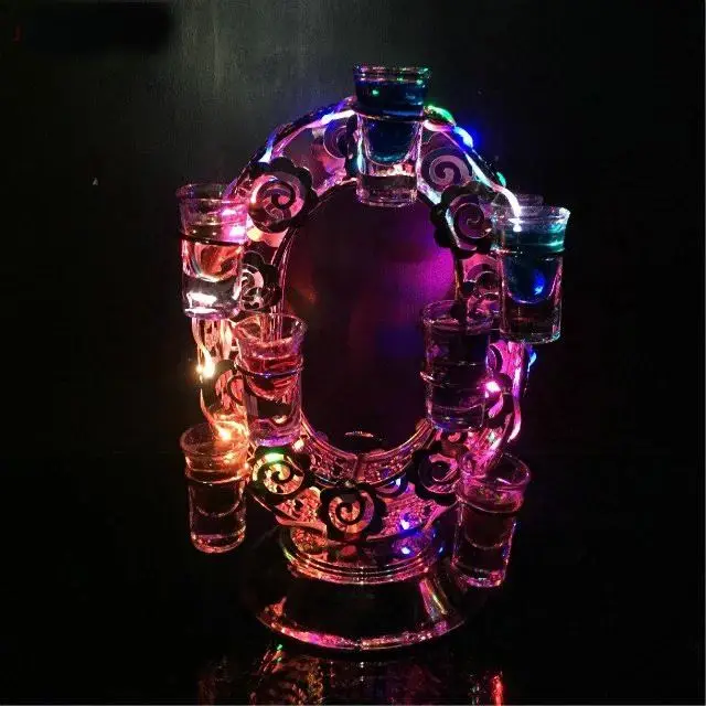 Noi Reîncărcabilă Luminos LED de Dragoste în formă de Cocktail Ceașcă titularul Pahar de Vin roșu Suport de pahare pentru bar club Petrecere Decoratiuni 1