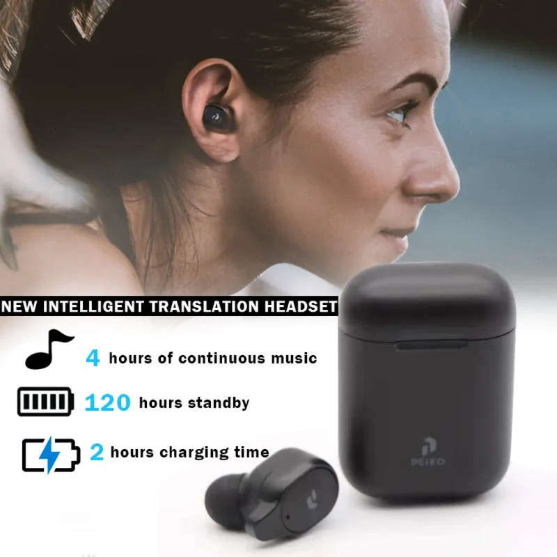 Peiko S Translator Căști 33 De Limbi Traduce Instantaneu Wireless Smart Voice Translator Setul Cu Cască Bluetooth Traducători Nou 1
