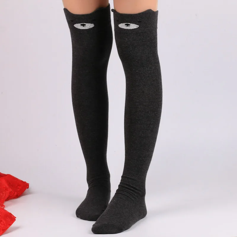 Personajul Cat de Imprimare Lolita knee high ciorapi femei overknee moda genunchi șosete ciorapi tricotați ciorapi de bumbac fata de scoala 1