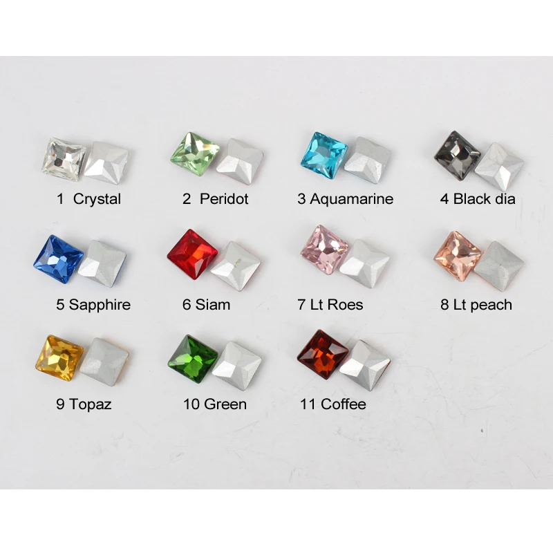 Piața 100buc/lot se Amestecă culoare Coase Pe Pietre 10x10mm pietre de cristal de Cusut Piatra pentru Decorare Haine de vânzare Fierbinte 1
