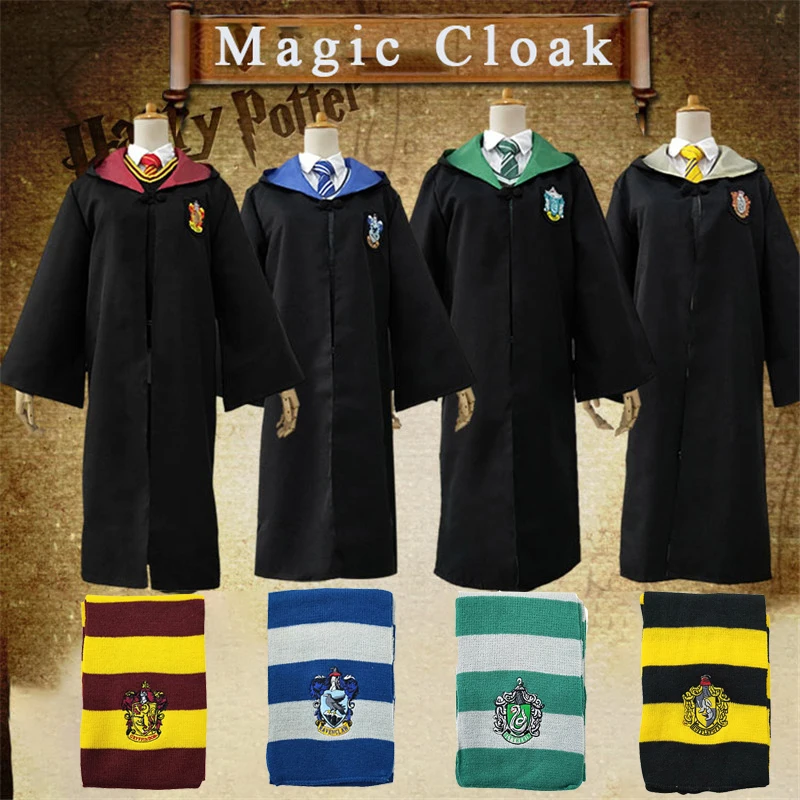 Potter Magic Mantie Cosplay Costum de Haine pentru Copil Adult Cu Eșarfă Potter Ropa Pelerina Halloween Petrecere Rochie Fancy Anime Costum 1