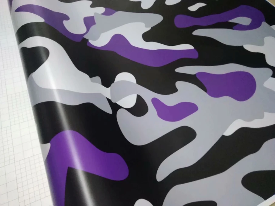 Premium negru violet alb de Camuflaj Folie de Vinil Folie Auto Folie Auto DIY Styling Autocolant Camo Masina Folie de Ambalaj Cu Aer de Presă 1
