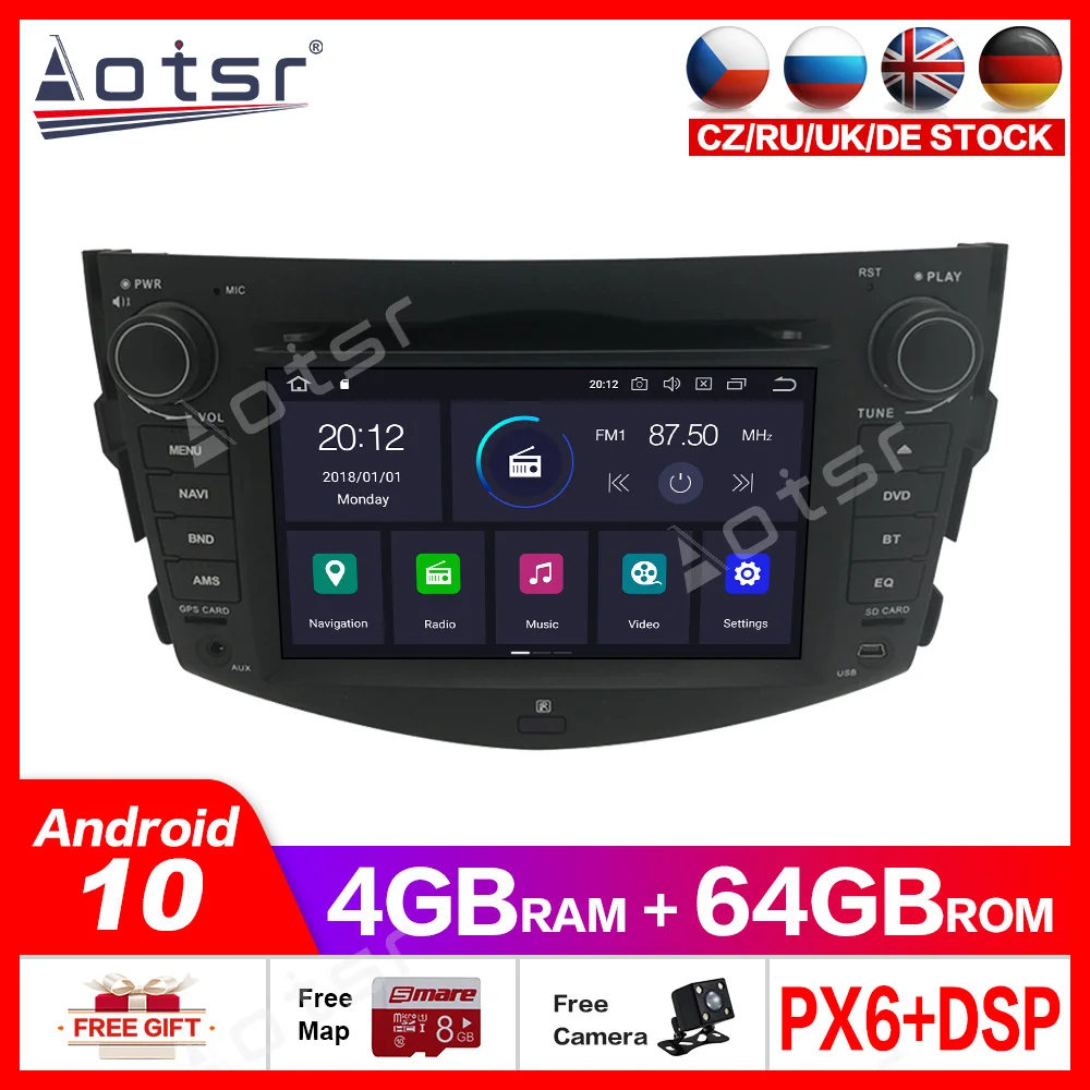 PX6 IPS 4+64G Android 10.0 DVD Auto Stereo Multimedia Pentru Toyota RAV4 2006-2012 Radio de Navigație GPS Audio-Video stereo unitatea de Cap 1