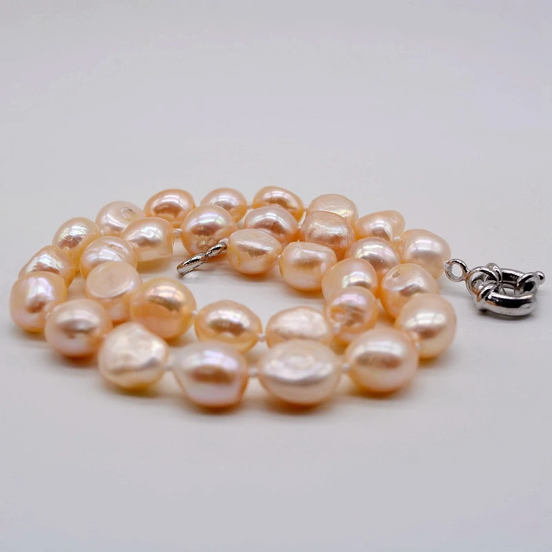 Roz neregulate colier de perle naturale baroc pearl, simplu lucrător de birou bijuterii, doamnelor colier de perle 1