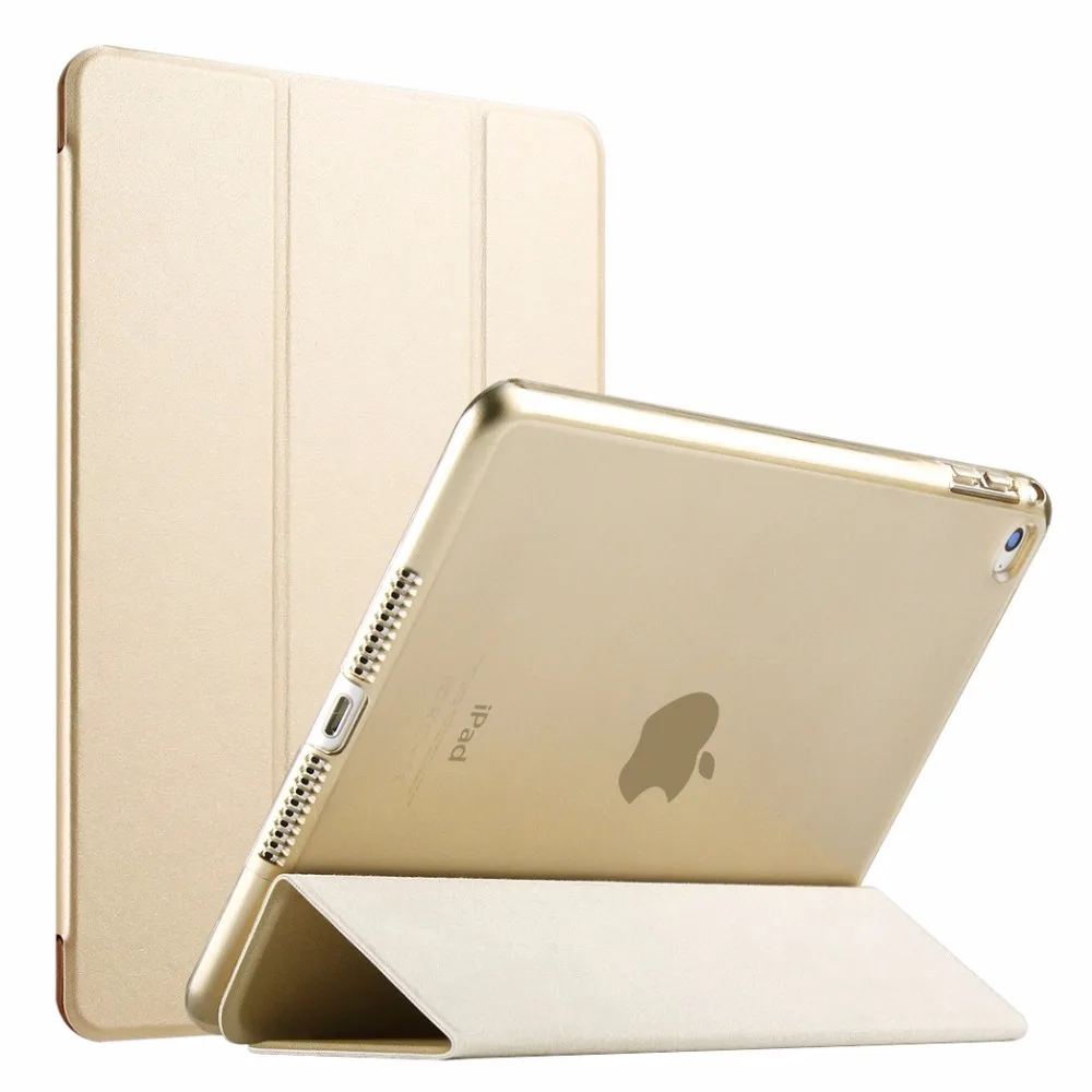RYGOU Caz pentru iPad Aer 2, Yippee Culoare PU+Transparent PC-ul Ultra-Slim, Greutate de Lumină din Piele de Caz pentru iPad Aer 2 6 Gen 1
