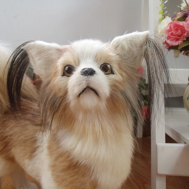 Simulare papillon câine de pluș Simulare câine animal de pluș jucării super Realist câine papusa jucării pentru copii de lux decor acasă 1