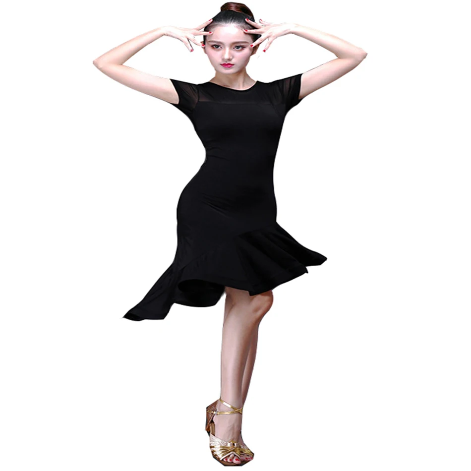SONGYUEXIA Dans latino fusta Femeie Practică rochie 2020 Performanță Dans latino fusta neagra Femeie latino rochii dans 1