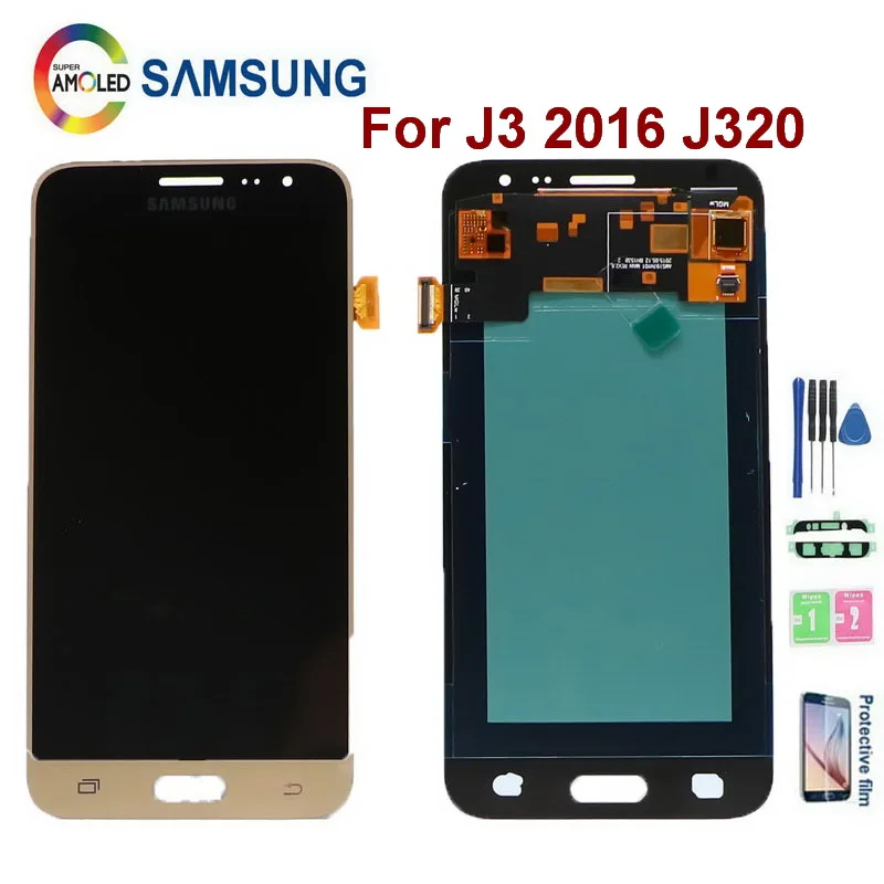 Super AMOLED Display Pentru Samsung Galaxy J3 2016 J320 J320A J320F J320FN J320M J320P Display LCD Touch Screen Digitizer Asamblare 1
