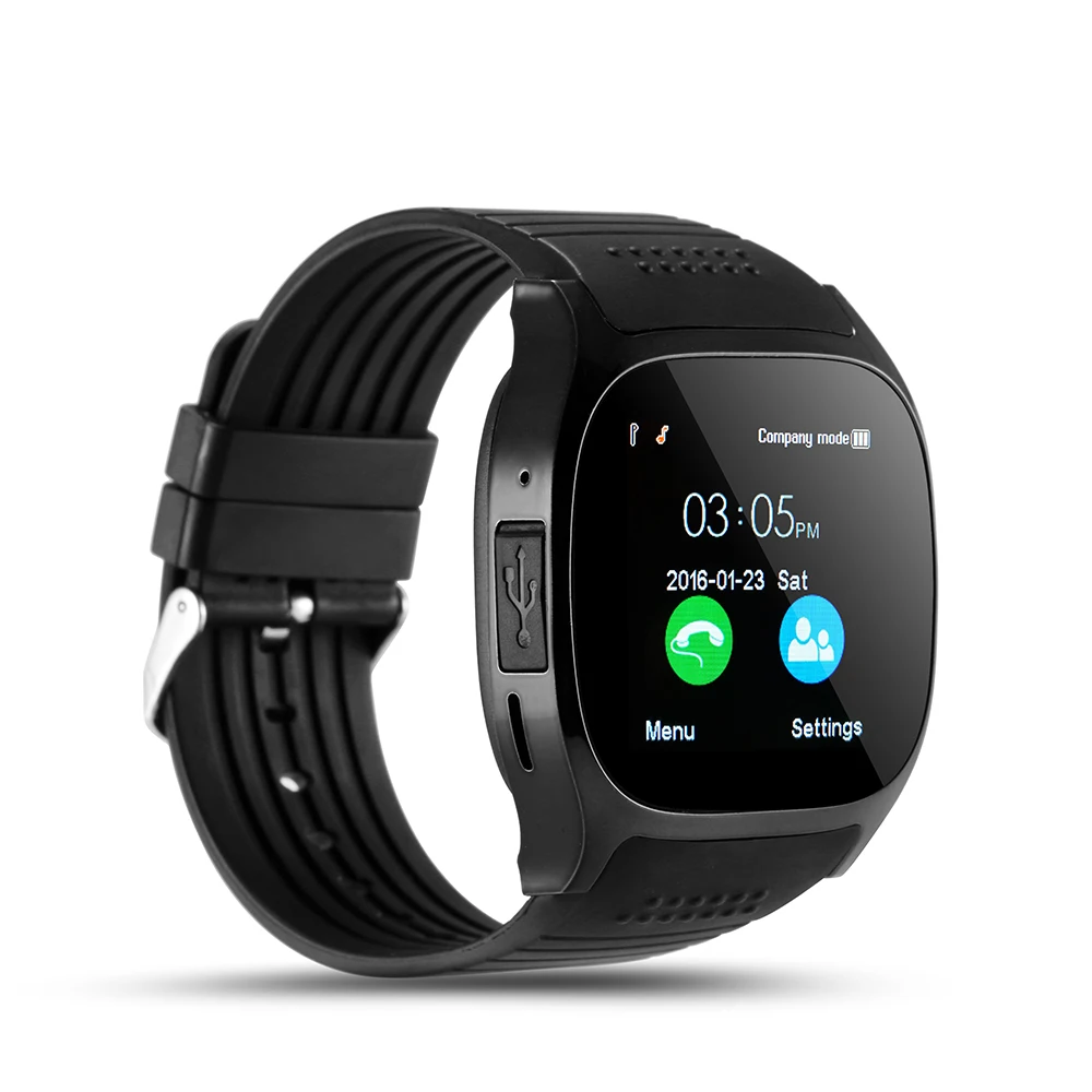 T8 Bluetooth ceas inteligent suporta TF card mini-SIM card ceas 0.3 MP aparat de fotografiat telefon pedometru, monitorizare somn 1
