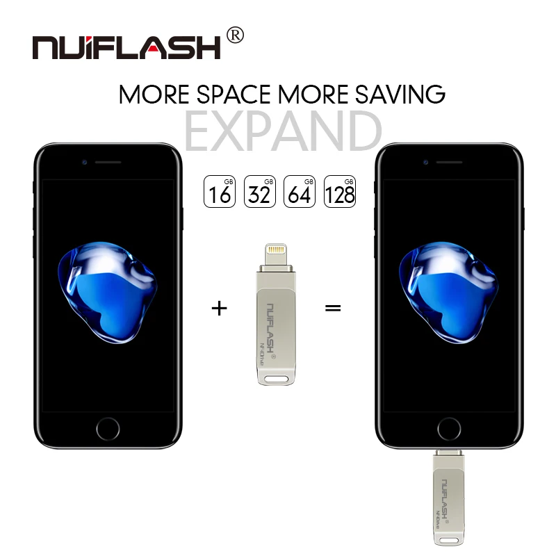 USB Flash Drive Pentru iPhone X/8/7/7 Plus/6/6s/5/SE/ipad 2 IN 1 Pen Drive Memory Stick 16GB 32GB 64GB 128GB Pendrive usb 2.0 1