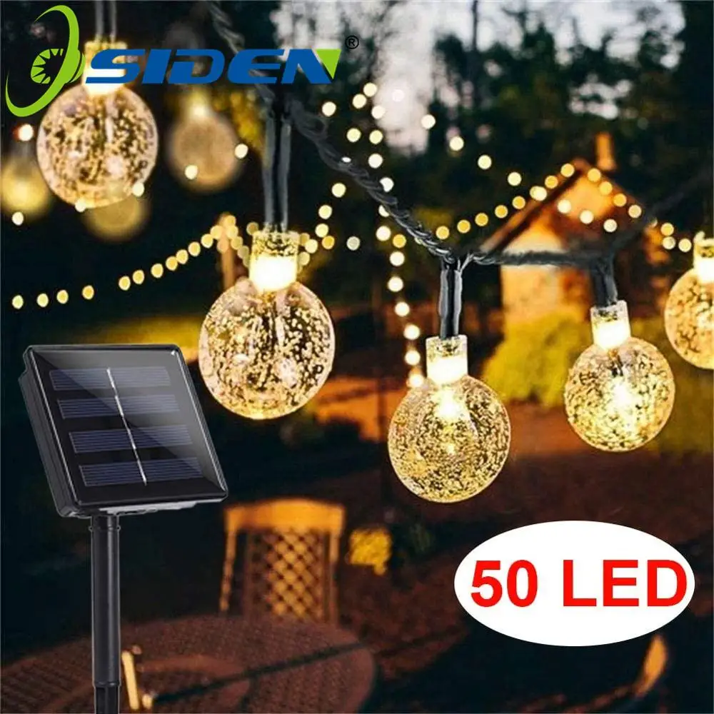 Vacanta de Lumină Led-uri Solare 20/50 LED-uri Cristal ball 5M/7M Șir LED Lumini de Basm Solare Ghirlande Grădină Crăciun Decor în aer liber 1