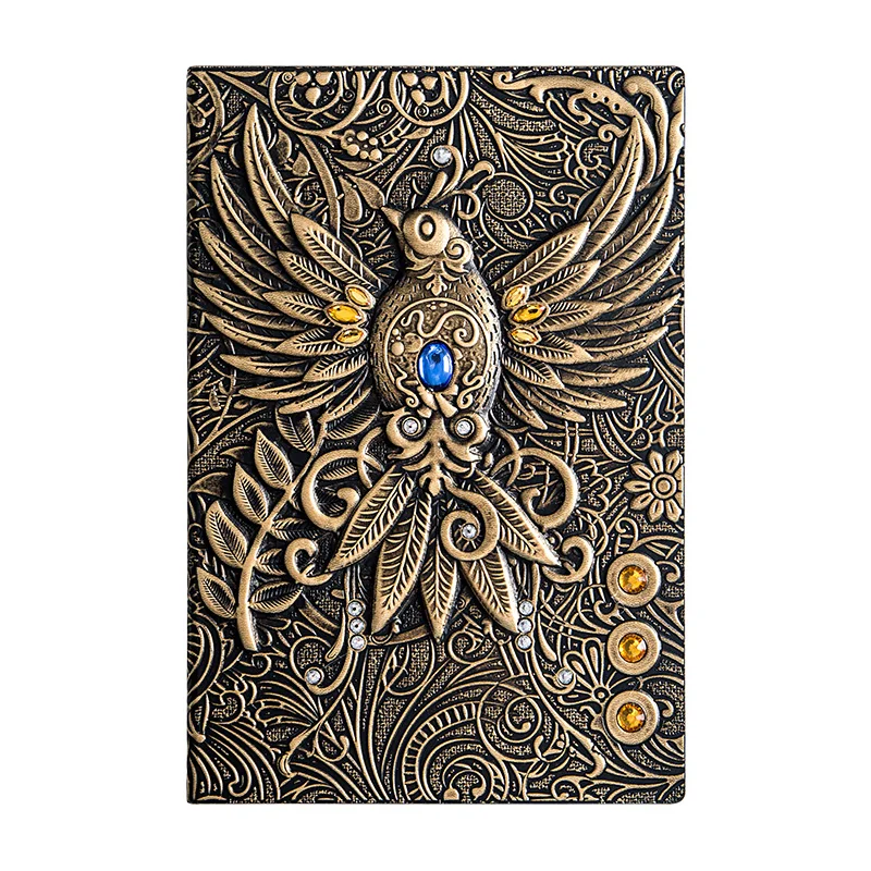 Vintage Piele Groasă Sculptură Phoenix Notebook Drăguț Schite Hârtie Planificator Săptămânal Carte Rechizite 016056 1
