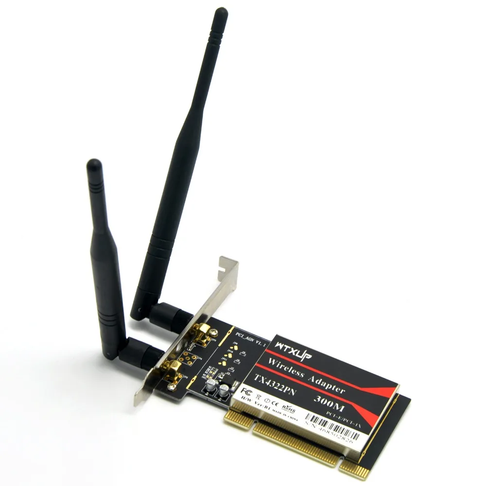 WTXUP Broadcom BCM4322 802.11 n 300Mbps Wireless PCI placa WLAN pentru Desktop PCI Adaptor WiFi pentru MAC/Windows 7/8/10/Linux 1