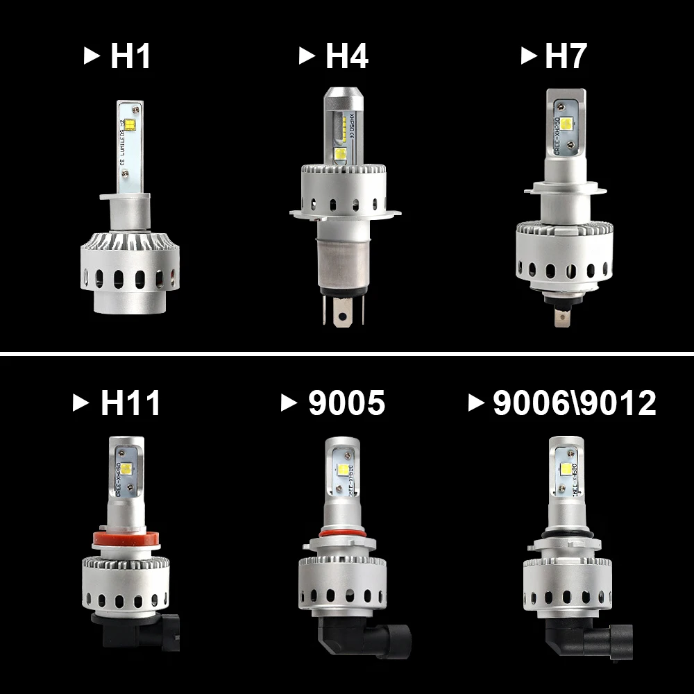 XHP50 H7 Masina faruri led 80W H4 Bec LED H1 LED H3 H8 H11 9005 9006 9012 HB3 HB4 Auto de Lumină lampă de 12V/24V 6000K 1