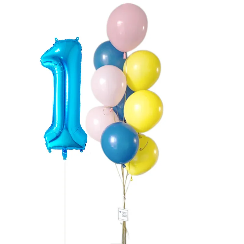 1set de Colorat de Ziua Confetti Balon 0-9 Număr Baloane Folie copil Copil Duș Petrecere de Nunta Decoratiuni Consumabile 2