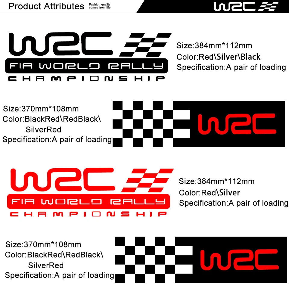 2 buc WRC Ușa Decalcomanii Campionatul Mondial de Raliuri de Curse Auto Styling Reflectorizante Vinil Sport Autocolant se Ocupe de Corpul Ghirlanda Decal 2
