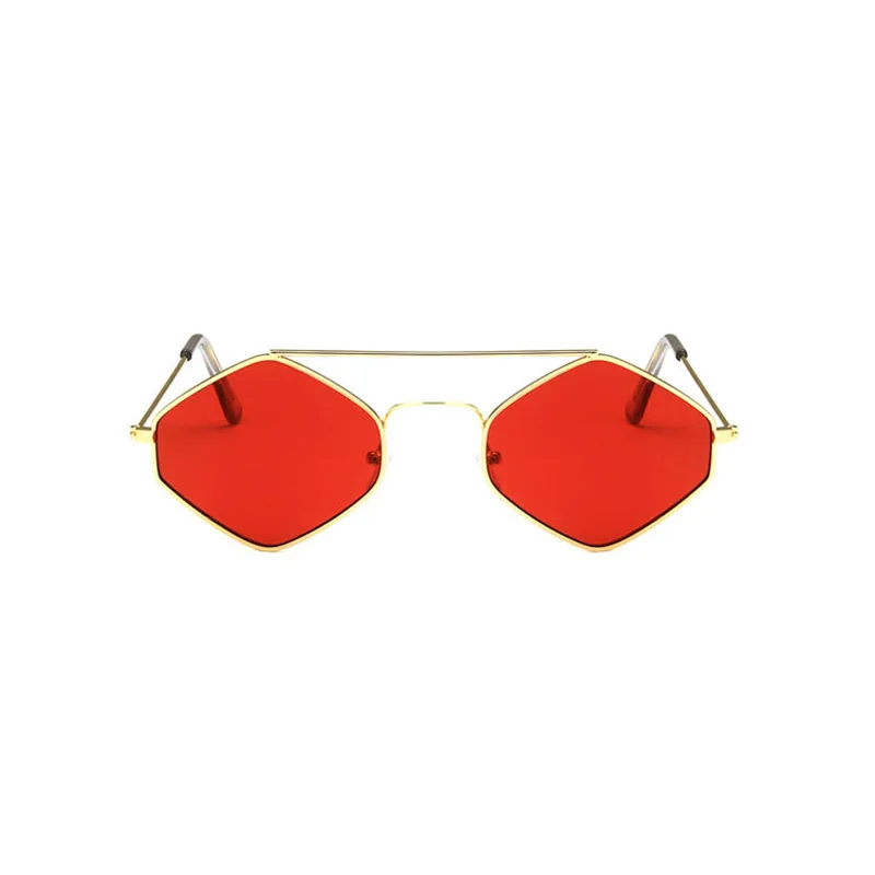 2018 Diamant în Formă de ochelari de Soare Retro Femei Mici Galben Vintage Cadru Metalic Barbati Unisex Ochelari de Soare Femei UV400 Ochelari 2
