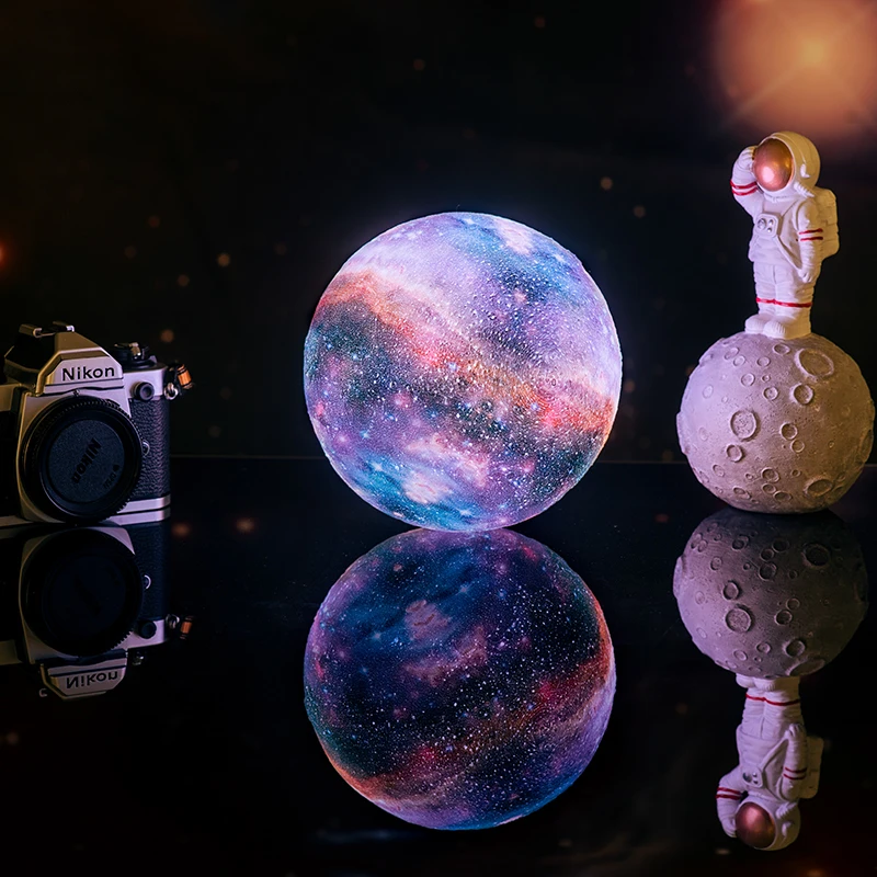 2019 Nouă Navă de Imprimare 3D Galaxy Lampa Ca Luna Lampă cel Mai bun Lumini de Crăciun Noaptea Lumina În Cameră Star Moon Light Decor 2