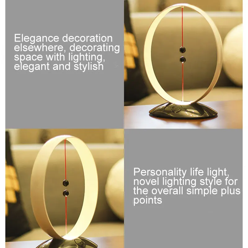 2020 Echilibrul Lumina de Noapte Magnetic de Încărcare USB LED Portabil Elipsă Magnetic Mijlocul-aer Comutator Lampă de Birou Decor Acasă 2